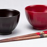 吟朱・溜　夫婦汁椀（箸付）（R) インテリア 漆器 盆 カタログギフト 景品 粗品