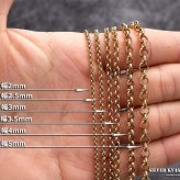 ゴールド ロールチェーンネックレス ステンレスチェーン 金 gold Roll Chain 幅 長さ 太め 細め 切れにくい 錆びにくい 剥がれにくい チェーンの種類 父の日