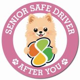カーサイン 高齢者マーク SENIOR SAFE DRIVER ポメチワ マグネット 強力 直径13cm 肉球 日本製 車 ステッカー