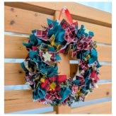 ファブリック　布　リース　クリスマス　クリスマスリース　可愛い　おしゃれ　ディスプレイ　インテリア　プレゼント　ギフト　