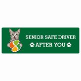 カーサイン 高齢者マーク SENIOR SAFE DRIVER エジプシャンマウ ステッカー シール 長方形 15x5cm 肉球 日本製 車