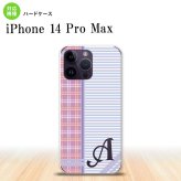 iPhone14 ProMax iPhone14 Pro Max スマホケース 背面ケース ハードケース チェック ボーダー 紫 +アルファベット 2022年 9月発売 nk-i14pm-1601i