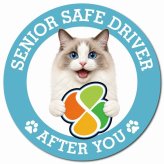 カーサイン 高齢者マーク SENIOR SAFE DRIVER ラグドール マグネット 強力 直径13cm 肉球 日本製 車 ステッカー