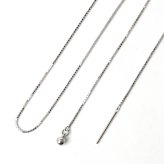 ロングネックレス k10 WG 約70cm スライドピン ベネチアン チェーン ネックレス 0.7mm幅 10金ホワイトゴールド K10WG K10ネックレス ※従来の金具無し
