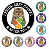 カーサイン 高齢者マーク SENIOR SAFE DRIVER アメリカンカール マグネット 強力 直径13cm 肉球 日本製 車 ステッカー