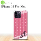 iPhone14 ProMax iPhone14 Pro Max スマホケース 背面ケース ハードケース ドット レース C ピンク +アルファベット 2022年 9月発売 nk-i14pm-1611i