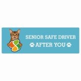カーサイン 高齢者マーク SENIOR SAFE DRIVER アビシニアン ステッカー シール 長方形 20x6.7cm 肉球 日本製 車