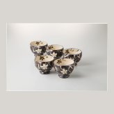 手造り鼡唐草煎茶揃 陶器 美濃焼 やきものの里から、暮らしを贈ります。　ギフト 食器 セット テーブルウェア