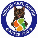 カーサイン 高齢者マーク SENIOR SAFE DRIVER サビ（べっ甲） ステッカー シール 直径13cm 肉球 日本製 車
