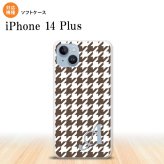 iPhone14 plsu iPhone14 plsu スマホケース 背面ケースソフトケース 千鳥 格子 大 茶 白 +アルファベット 2022年 10月発売 nk-i14pl-tp926i