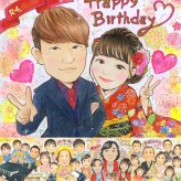 バースデーのプレゼントに、プレゼントにぴったりの似顔絵です。 プレゼント 誕生日 似顔絵 ギフト 手描き 贈り物 名入れ バースデー お祝い サプライズ 記念 恋人 彼女 彼氏 友人 下書き確認 修正無料 名入れ 親孝行 かわいい 喜ばれる そっくり 宝物 バースデー 一生もの 記念 白寿祝い クリスマス ブライダルギフト 記念日 家族 イラスト 色紙 二次会 傘寿祝い 感激 メモリアル 節目