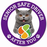 カーサイン 高齢者マーク SENIOR SAFE DRIVER ブリティッシュショートヘア マグネット 強力 直径13cm 肉球 日本製 車 ステッカー