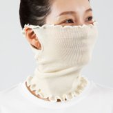 潤いシルク入りおやすみマスクネックウォーマー シルクマスク 就寝用マスク フェイスカバー フェイスマスク 保湿 ナイトマスク 乾燥対策 のど 喉 首 温活 冷え対策 薄手 洗える 2way 息苦しくない おしゃれ シルク 絹 綿