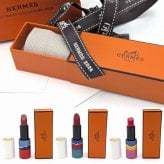 HERMES エルメス 2026年秋冬限定 リップコレクション 21 ローズ・エピセ 38 ルージュ・エレル 83 ルージュ・スカンディナーヴ 口紅 リップバーム マット サテン ツヤ ポーチ オレンジボックス ショッパー付き ギフト