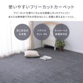 ラグ カーペット 敷き詰め ラウム 江戸間6帖 6畳 フリーカット ペット 犬 猫 平織 シンプル
