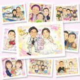 結婚式のプレゼントに、写真とは違うぬくもりが伝わる似顔絵です。下書き確認ができるので、安心して贈れます。 似顔絵 結婚式 ギフト 手描き 贈り物 名入れ プレゼント 結婚式 ウェディング ブライダル 婚礼 記念 カップル 新郎 新婦 両親 名入れ 修正無料 下書き確認 そっくり サプライズ 似てる かわいい 結婚式 思い出 ウェディング 一生もの ウェディングギフト 感激 応援 感謝 長寿祝い