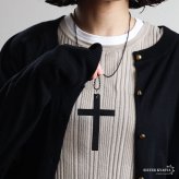 ビッククロスネックレス 特大 十字架 ブラックネックレス ボールチェーン 重ね付け ゴシック 存在感 ロングネックレス 大きめ ウッド レディース 女性 ペンダント