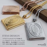 ステンレス ロケットネックレス ロケットペンダント マリアネックレス 写真 記念 思い出 ハワイアンネックレス ロープチェーン ゴールドネックレス 18KGP ピンク シルバー 聖母 男女兼用 金属アレルギー対応