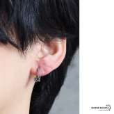 ステンレス 釘ピアス フープピアス ユニークピアス 道具 シルバー 燻し 個性的 シンプル 二重 プチプラ 片耳1点 つけっぱなしok メンズ 男性 金属アレルギー対応 イヤリング