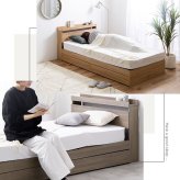 ベッド 寝具 ダブル シングル フレーム マットレス付 マットレス付き ポケットコイル フロア ロー ロータイプ すのこ 一人暮らし ひとりぐらし ワンルーム 宮棚 ヘッドボード コンセント