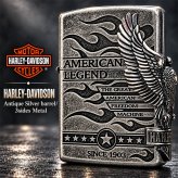 ZIPPO ハーレー ダビッドソン ジッポ ライター アンティークシルバー 銀古美 3面大型メタル 鷲 HARLEY-DAVIDSON 日本国内限定モデル かっこいい メンズ ギフト