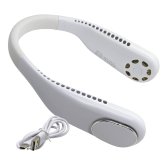 首掛け扇風機 ネックファン F60 羽なし 静音 軽量 280g USB充電式 4000mAh 大容量 4?16時間連続使用 角度調整 携帯扇風機 ネッククーラー 熱中症対策 暑さ対策 アウトドア スポーツ観戦 父の日 ギフト ホワイト