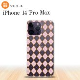 iPhone14 ProMax iPhone14 Pro Max スマホケース 背面ケースソフトケース アーガイル クリア ピンク 2022年 9月発売 nk-i14pm-tp1412