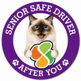 カーサイン 高齢者マーク SENIOR SAFE DRIVER バーマン マグネット 強力 直径13cm 肉球 日本製 車 ステッカー