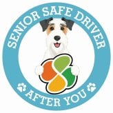 カーサイン 高齢者マーク SENIOR SAFE DRIVER ワイヤーフォックステリア ステッカー シール 直径13cm 肉球 日本製 車
