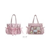 痛バッグ トートバッグ かわいい 大容量 通販 痛バック トートバック 痛バ 推し活バッグ 推し活バック トート 手提げ 肩掛け 鞄 かばん カバン バッグ バック クリアポケット ポケット 透明ポケット リボン 可愛い 大きい 大きめ 大人 レディース 通学