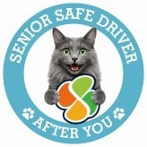 カーサイン 高齢者マーク SENIOR SAFE DRIVER ネベロング ステッカー シール 直径13cm 肉球 日本製 車