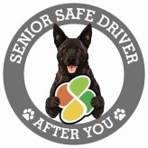 カーサイン 高齢者マーク SENIOR SAFE DRIVER 甲斐犬 ステッカー シール 直径13cm 肉球 日本製 車
