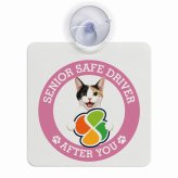 カーサイン 高齢者マーク SENIOR SAFE DRIVER ジャパニーズボブテイル 車内用 吸盤タイプ 収れん火災防止タイプ 肉球 日本製 車 ステッカー