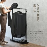 Stylish Fuku KAKERU ONLS0355 キャスター付きハンガーラック リビング収納 シンプルスタイル モダン 角型 木製 キャスター アジャスター ２WAY幅79cm 奥行26cm 高さ117cm 新生活