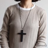 ビッククロスネックレス 特大 十字架 ブラックネックレス ボールチェーン 重ね付け ゴシック 存在感 ロングネックレス 大きめ ウッド レディース 女性 ペンダント