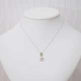 ［pearl588］ 8mm - 8.5mm ホワイトピンク ペンダント ダイヤモンド付 あこや真珠 0.02ct