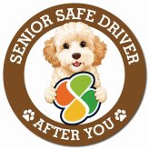 カーサイン 高齢者マーク SENIOR SAFE DRIVER ゴールデンドゥードル マグネット 強力 直径13cm 肉球 日本製 車 ステッカー