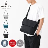 【正規販売】MILESTO ミレスト LIKID リキッド MLS946 ショルダーバッグ L ラージ 撥水 はっ水 軽量 旅行 海外旅行 ブラック グレー レインバッグ ギフト プレゼント メンズ レディース ブランド グッドデザイン賞 止水ファスナー 男性 女性