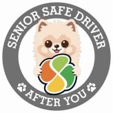 カーサイン 高齢者マーク SENIOR SAFE DRIVER ポメ柴 ステッカー シール 直径13cm 肉球 日本製 車