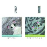 今治フェイスタオル 通販 ロングフェイスタオル ミニバスタオル 猫グッズ かわいい猫柄タオル ギフト 綿100パーセント日本製 吸水性抜群高級感 ワンポイント刺繍 プチギフト レディース向け雑貨 茶トラ黒猫デザイン かわいい 刺繍 内祝い ギフト