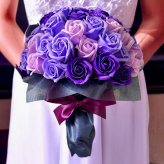 【パープルミックス】「サヴォンローズ」 花束 ブーケ バラの花束 薔薇の花束 花ギフト フラワーギフト フラワーボックス プロポーズ サプライズ ソープフラワー シャボンフラワー 石鹸フラワー 石鹸の花 石鹸のバラ 枯れない花 インテリア 母の日 父の日 敬老の日 クリスマス バレンタイン ホワイトデー 誕生日 入学 卒業 就職 結婚祝い 結婚記念日 退職祝い 記念日 