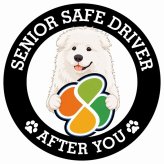 カーサイン 高齢者マーク SENIOR SAFE DRIVER マレンマシープドッグ ステッカー シール 直径13cm 肉球 日本製 車