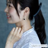 フックピアス ラインストーン パヴェボール ステンレス316L 金属アレルギー対応 セカンドピアス ゴールド シルバー 全4色 上品 揺れる 片耳 1個売り