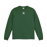 Tシャツ 星 GTO 6.2オンス プレミアム ロングスリーブ Tシャツ グリーン ヴィンテージ 2年連続入賞のデザイン メンズ レディース 普段着に オリジナルデザイン 特攻服 オラオラ系 暴走族 暴走天使 卒業式 ヤンキー チョイ悪 おしゃれ
