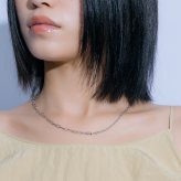 ネックレス 二重 チェーン パールチャーム ブラス ペアアクセ ユニセックス お揃い