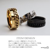 ステンレス ローマ数字リング 喜平 チェーンリング 動く ギミックリング メンズ ゴールド シルバー ブラック 指輪 メタル 文字 かっこいい 大人 お洒落 プチプラ 男性 金属アレルギー対応