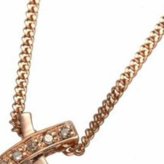 ネックレス レディース ピンクゴールド クロス ペンダント ダイヤモンド 5石 十字架 シルバー925 アクセサリー ジュエリー ギフト 贈り物 おしゃれ 大人 かわいい