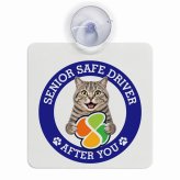 カーサイン 高齢者マーク SENIOR SAFE DRIVER マンクス 車内用 吸盤タイプ 収れん火災防止タイプ 肉球 日本製 車 ステッカー