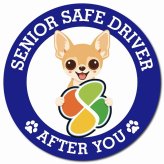 カーサイン 高齢者マーク SENIOR SAFE DRIVER チワワ マグネット 強力 直径13cm 肉球 日本製 車 ステッカー
