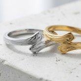 【レーザー刻印無料】【20文字まで刻印◎】ハワイアンジュエリー ペアリング リング 指輪 ステンレス ハワイアンジュエリー サージカルステンレス クロス スクロール スチール シルバーカラー イエローゴールド メンズ レディース デザインリング ハワイアン カップル 2個セット クリスマス プレゼント